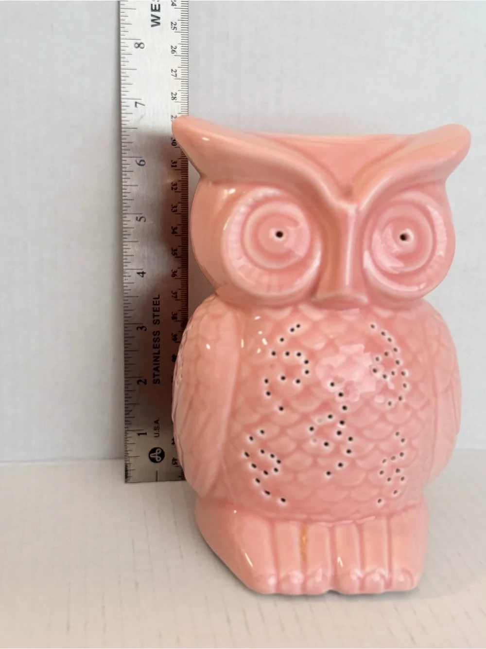 Pink Ceramic Owl Tea light Diffuser